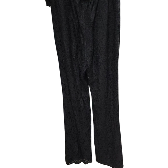 Diane Von Furstenberg Black Kendra Lace Jumpsuit NWT Size 10 - Picture 5 of 14